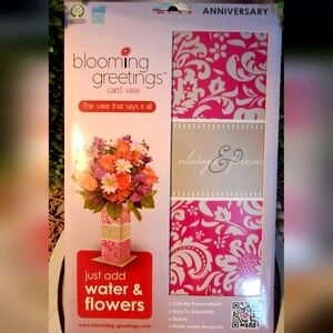 NIB 🌸Flower Card Vase | Greeting Card & Flower Vase Combo | Always & Forever ❤️
